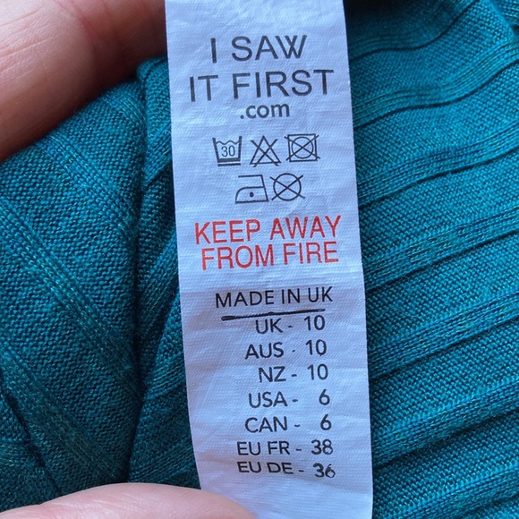 Emerald green mini dress body con with turtleneck - Picture 5 of 5